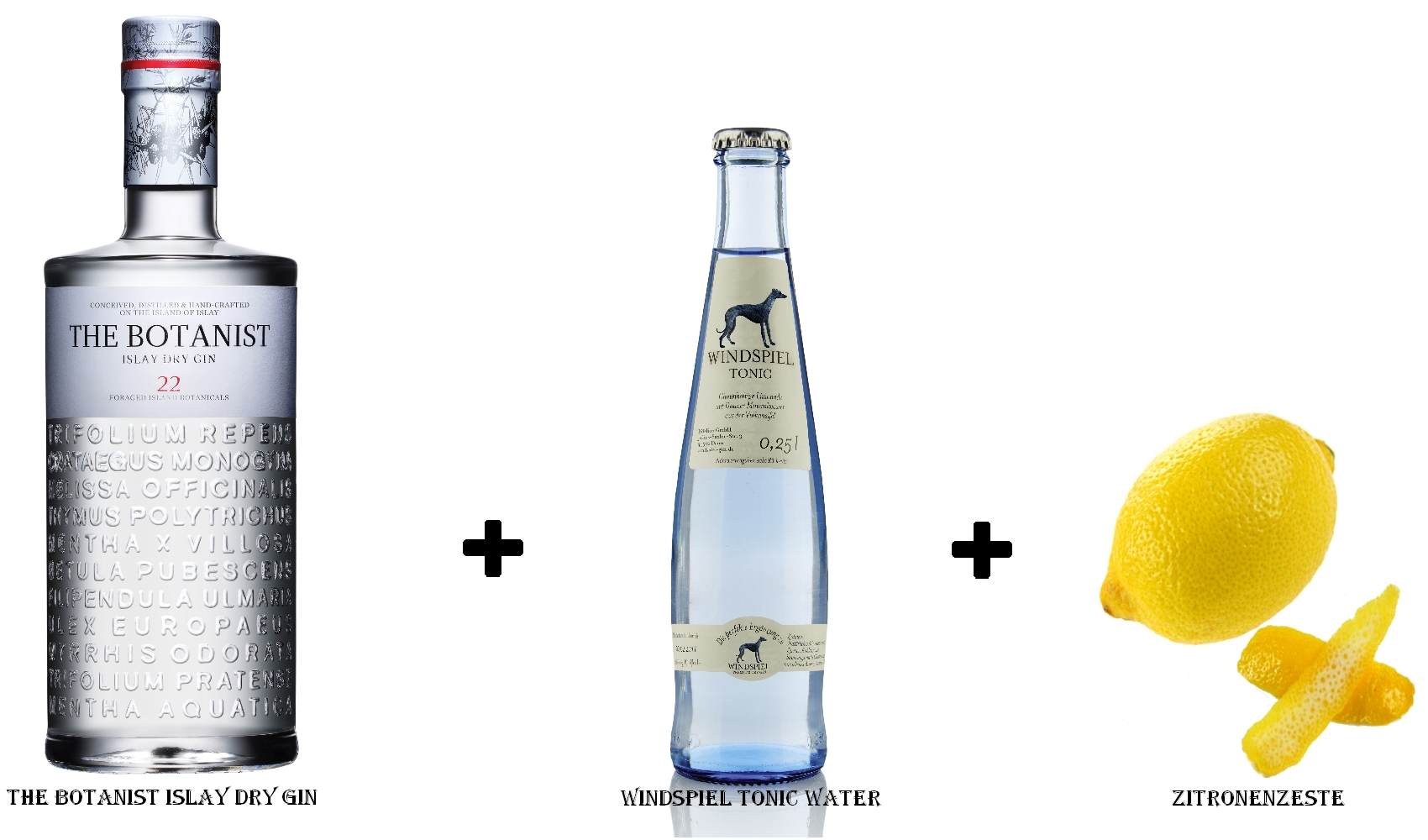 The Botanist Islay Dry Gin + Windspiel Tonic Water + Zitronenzeste